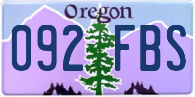 OR license plate 092FBS