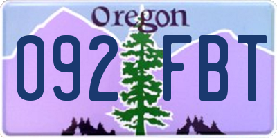 OR license plate 092FBT