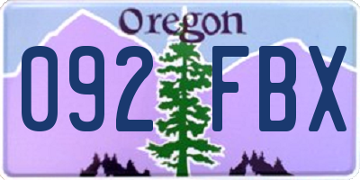 OR license plate 092FBX