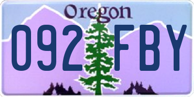 OR license plate 092FBY