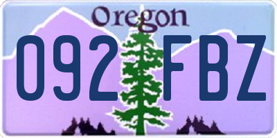 OR license plate 092FBZ