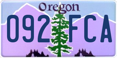 OR license plate 092FCA