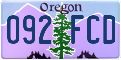 OR license plate 092FCD