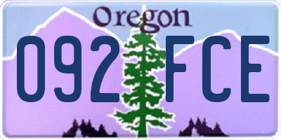 OR license plate 092FCE