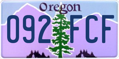 OR license plate 092FCF