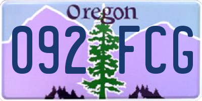 OR license plate 092FCG
