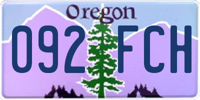 OR license plate 092FCH