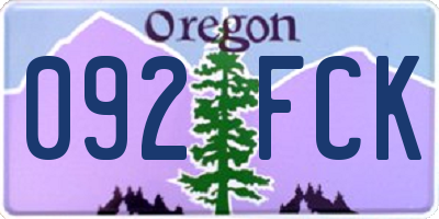 OR license plate 092FCK