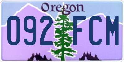 OR license plate 092FCM