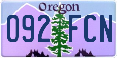 OR license plate 092FCN