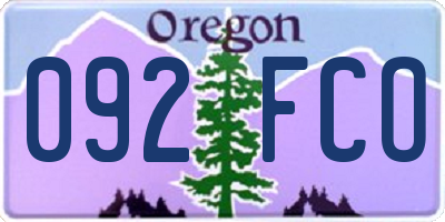 OR license plate 092FCO