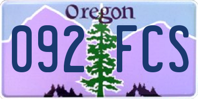 OR license plate 092FCS