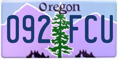 OR license plate 092FCU