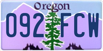 OR license plate 092FCW