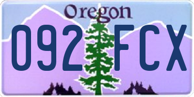 OR license plate 092FCX