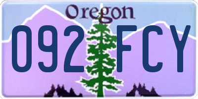 OR license plate 092FCY