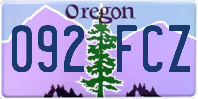 OR license plate 092FCZ
