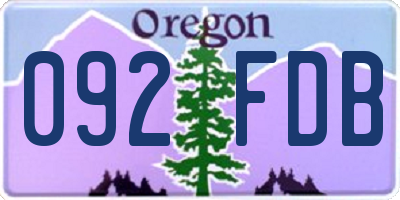 OR license plate 092FDB