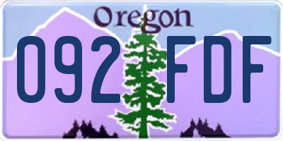 OR license plate 092FDF