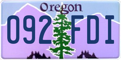 OR license plate 092FDI