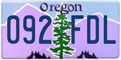 OR license plate 092FDL