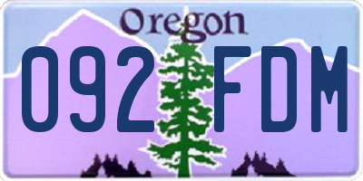 OR license plate 092FDM