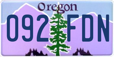 OR license plate 092FDN