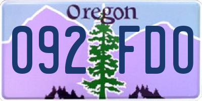 OR license plate 092FDO