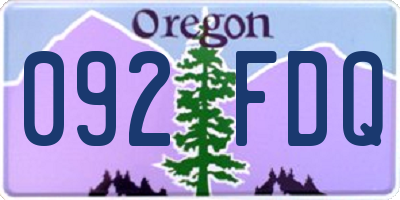 OR license plate 092FDQ