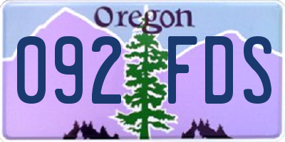 OR license plate 092FDS