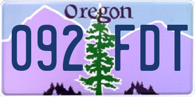 OR license plate 092FDT