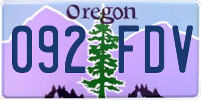 OR license plate 092FDV