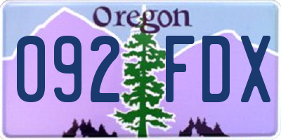 OR license plate 092FDX
