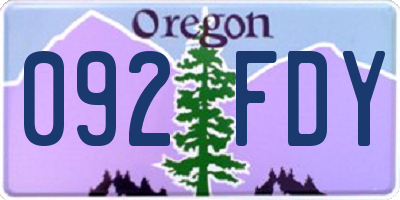 OR license plate 092FDY