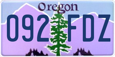 OR license plate 092FDZ