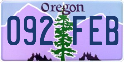 OR license plate 092FEB