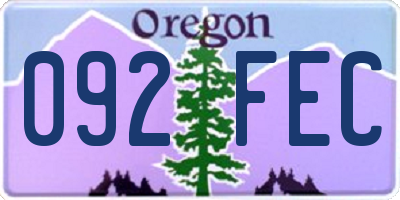 OR license plate 092FEC