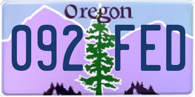 OR license plate 092FED