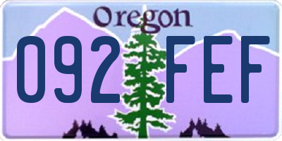 OR license plate 092FEF