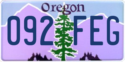 OR license plate 092FEG