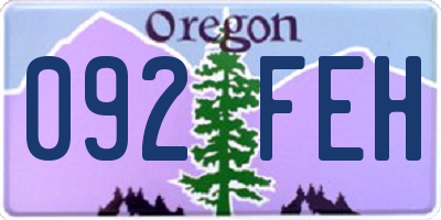 OR license plate 092FEH