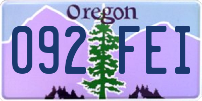 OR license plate 092FEI