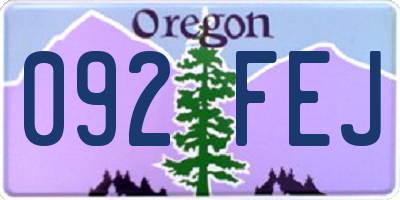 OR license plate 092FEJ