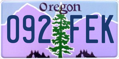 OR license plate 092FEK