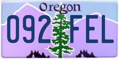 OR license plate 092FEL