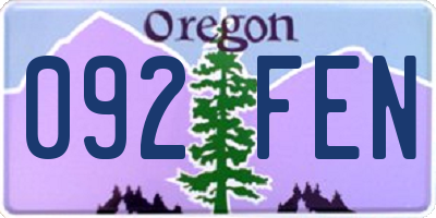 OR license plate 092FEN