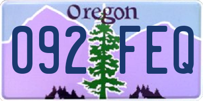 OR license plate 092FEQ