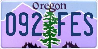 OR license plate 092FES