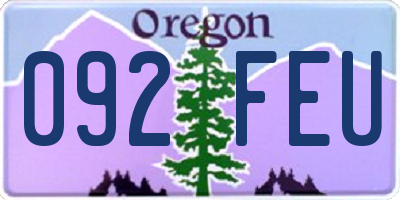 OR license plate 092FEU