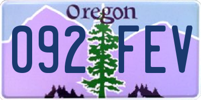 OR license plate 092FEV